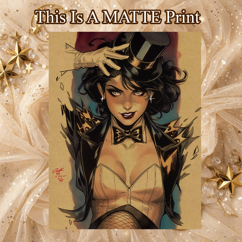 Zatanna Art Illustration Hard Signed 8.5x11in Fine Art PRINT
