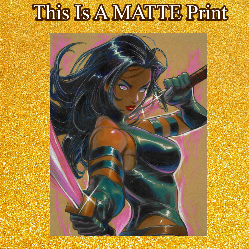 Psylocke Art Illustration Hard Signed 8.5x11in Fine Art PRINT