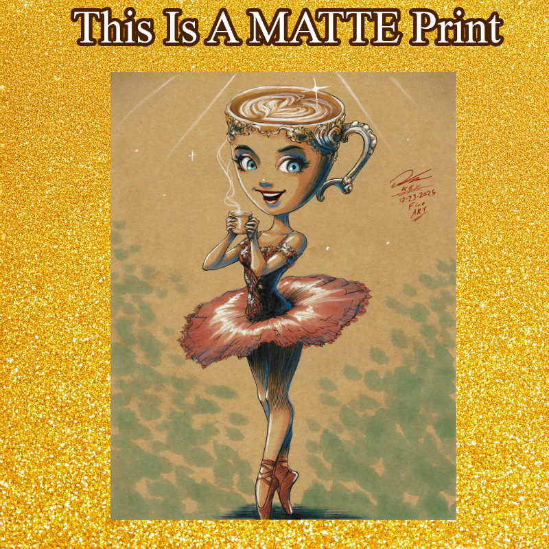 Ballerina Cappuccina Art Illustration Hard Signed 8.5x11in Fine Art PRINT