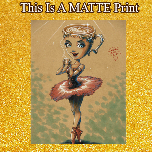 Ballerina Cappuccina Art Illustration Hard Signed 8.5x11in Fine Art PRINT