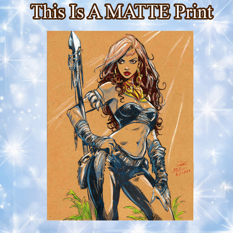 Jungle Girl Art Illustration Hard Signed 8.5x11in Fine Art PRINT