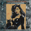 Catwoman Art Illustration Hard Signed 8.5x11in Fine Art PRINT