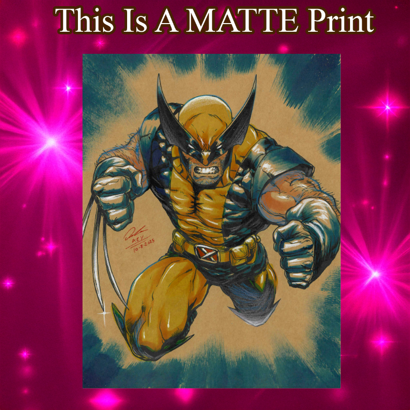 Wolverine Art Illustration Hard Signed 8.5x11in Fine Art PRINT