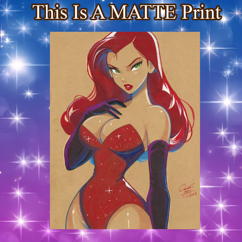 Jessica Rabbit Art Illustration Hard Signed 8.5x11in Fine Art PRINT