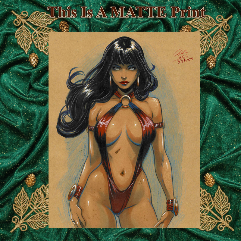 Vampirella Art Illustration Hard Signed 8.5x11in Fine Art PRINT