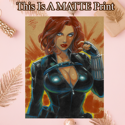 Black Widow Art Illustration Hard Signed 8.5x11in Fine Art PRINT