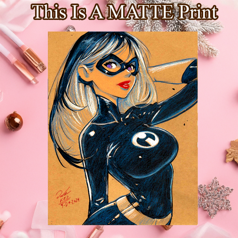 Elastigirl Art Illustration Hard Signed 8.5x11in Fine Art PRINT