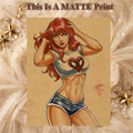 Mary Jane Art Illustration Hard Signed 8.5x11in Fine Art PRINT