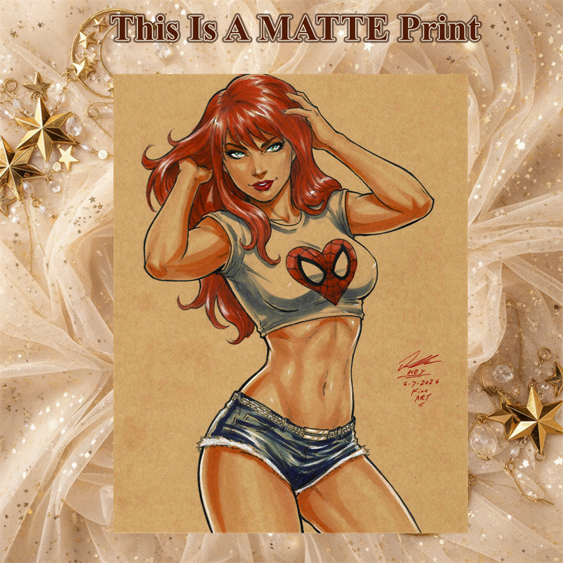 Mary Jane Art Illustration Hard Signed 8.5x11in Fine Art PRINT