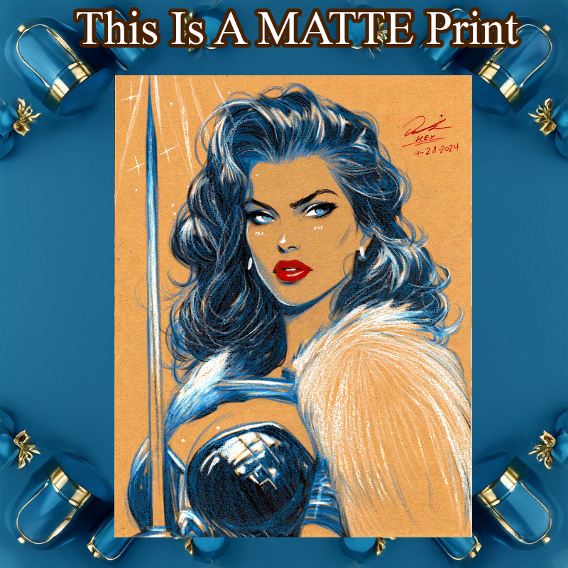 Wonder Woman Art Illustration Hard Signed 8.5x11in Fine Art PRINT