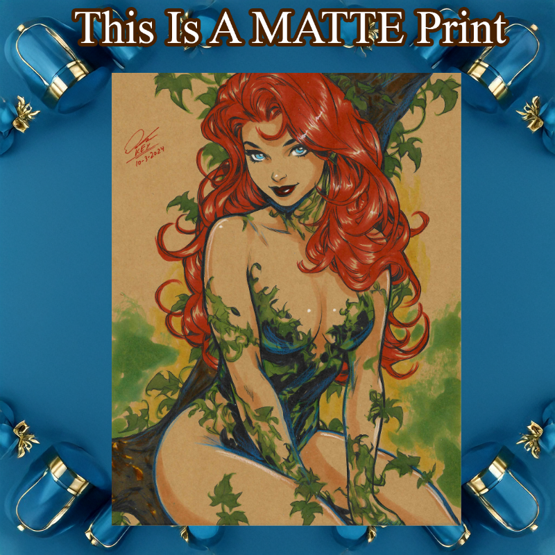 Poison Ivy Art Illustration Hard Signed 8.5x11in Fine Art PRINT