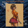Velma Dinkley Art Illustration Hard Signed 8.5x11in Fine Art PRINT