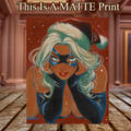 Black Cat Art Illustration Hard Signed 8.5x11in Fine Art PRINT