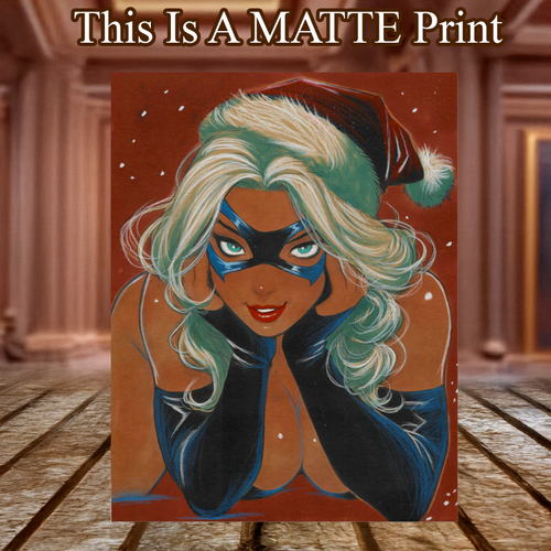 Black Cat Art Illustration Hard Signed 8.5x11in Fine Art PRINT