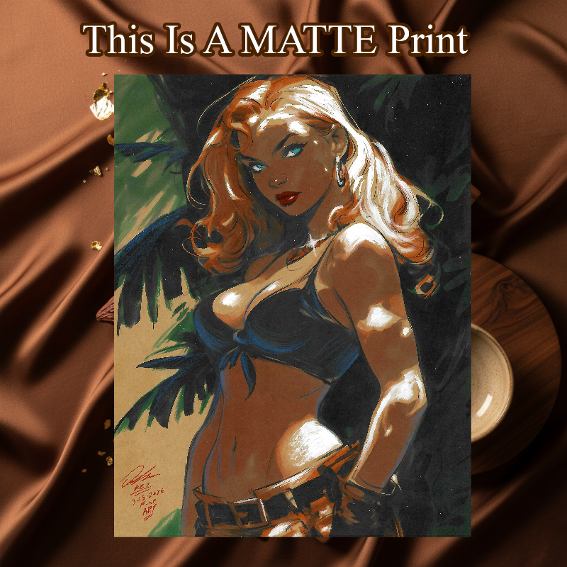 Jungle Girl Art Illustration Hard Signed 8.5x11in Fine Art PRINT