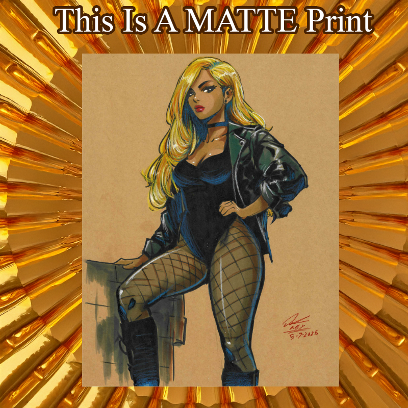 Black Canary Art Illustration Hard Signed 8.5x11in Fine Art PRINT
