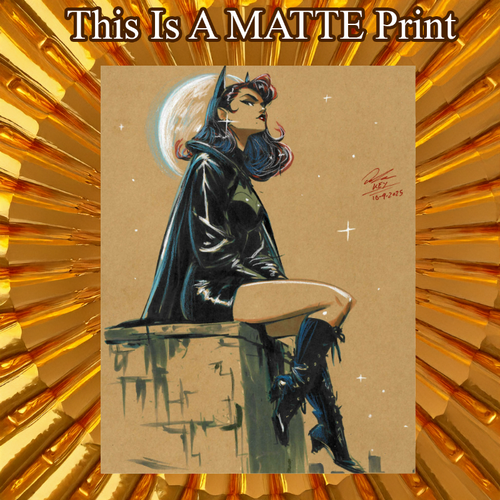 Batgirl Art Illustration Hard Signed 8.5x11in Fine Art PRINT
