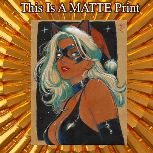 Black Cat Art Illustration Hard Signed 8.5x11in Fine Art PRINT