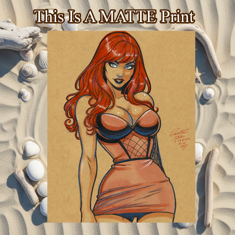 Mary Jane Art Illustration Hard Signed 8.5x11in Fine Art PRINT