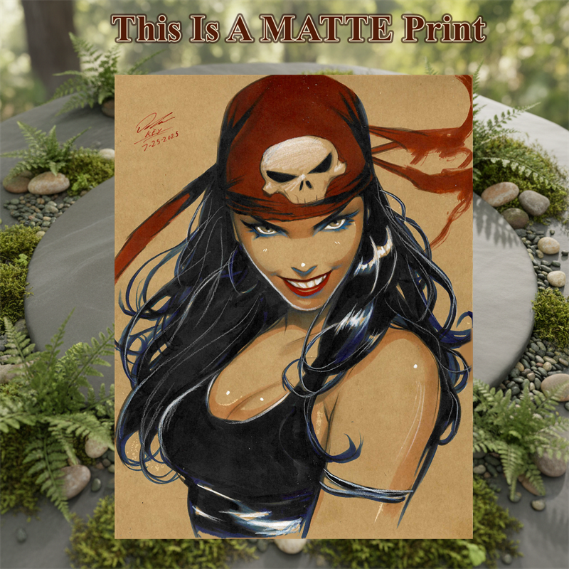 Elektra Art Illustration Hard Signed 8.5x11in Fine Art PRINT
