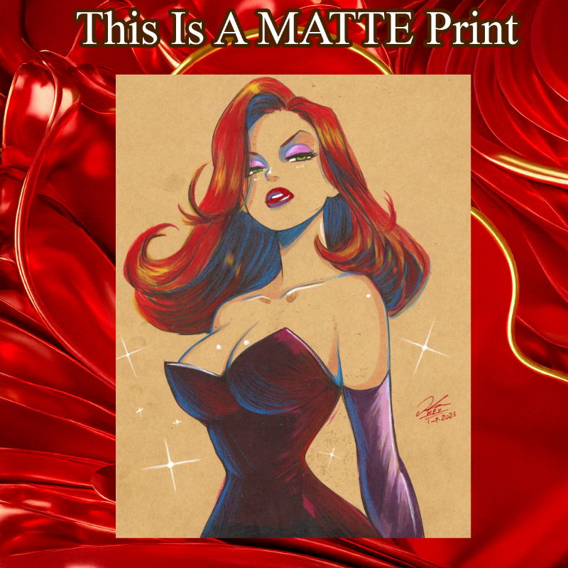 Jessica Rabbit Art Illustration Hard Signed 8.5x11in Fine Art PRINT