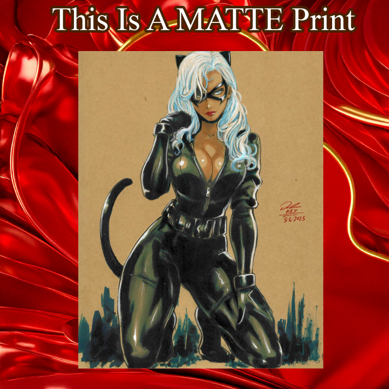 Black Cat Art Illustration Hard Signed 8.5x11in Fine Art PRINT