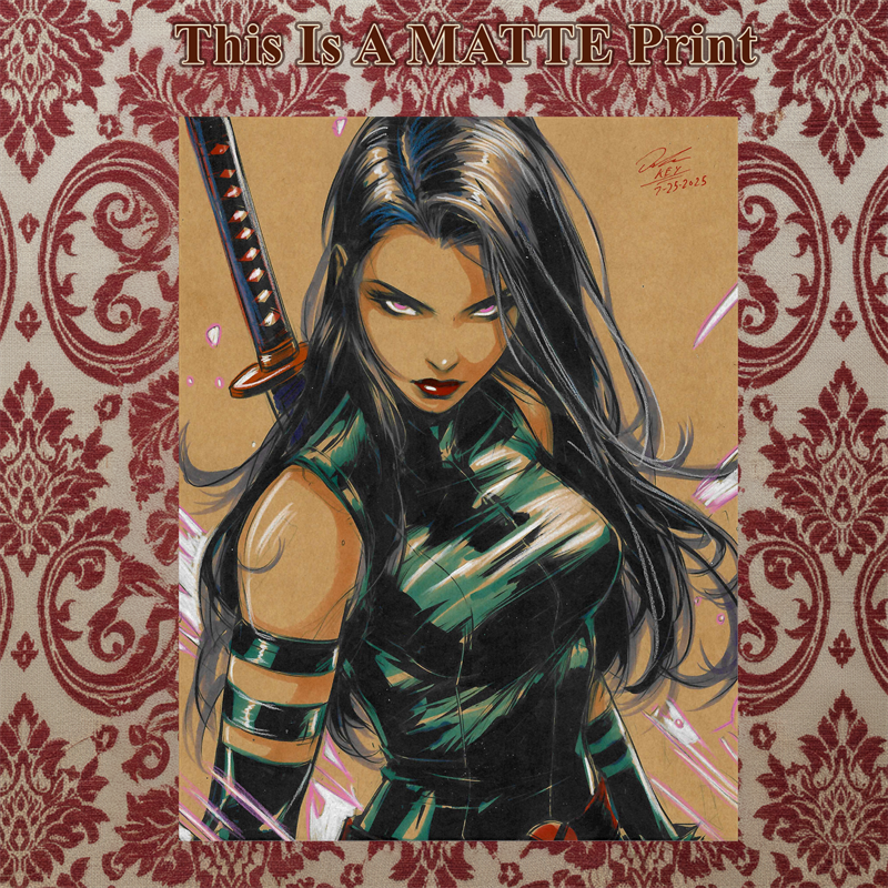 Psylocke Art Illustration Hard Signed 8.5x11in Fine Art PRINT