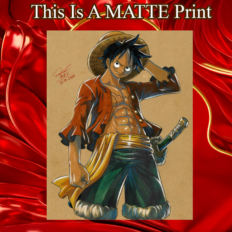 Luffy Art Illustration Hard Signed 8.5x11in Fine Art PRINT
