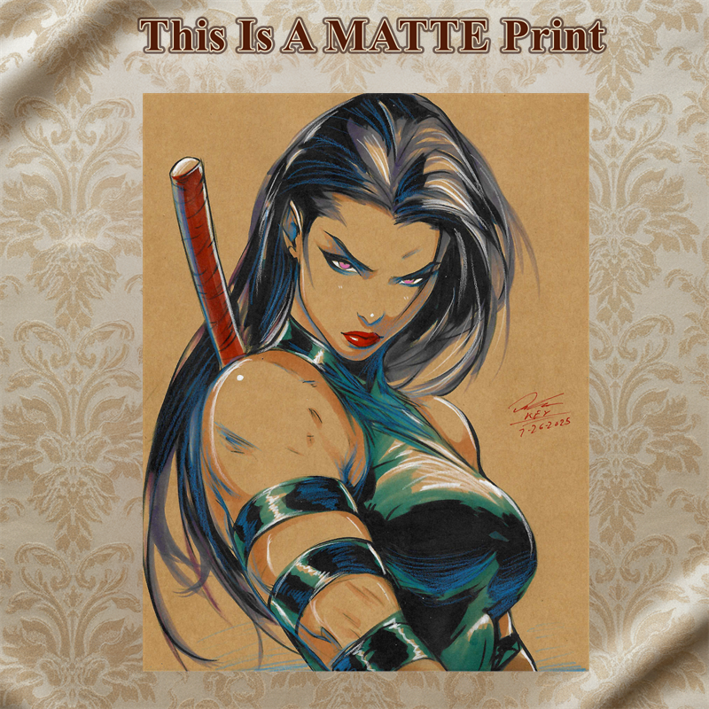 Psylocke Art Illustration Hard Signed 8.5x11in Fine Art PRINT