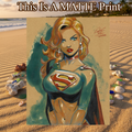 Supergirl Art Illustration Hard Signed 8.5x11in Fine Art PRINT