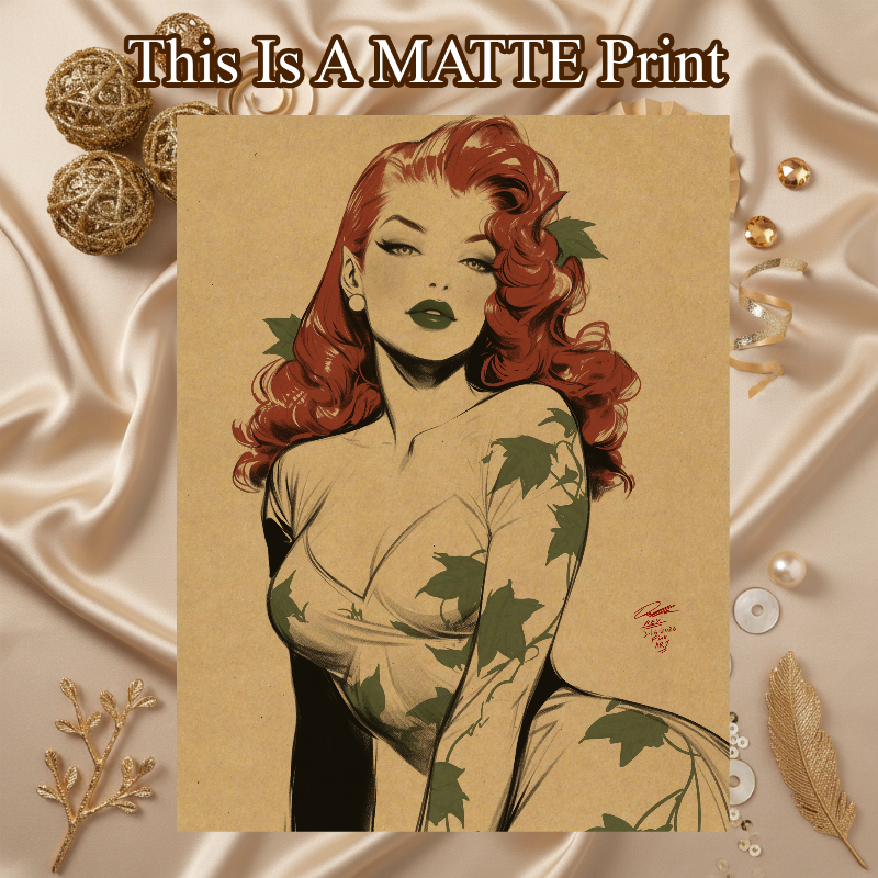 Poison Ivy Art Illustration Hard Signed 8.5x11in Fine Art PRINT
