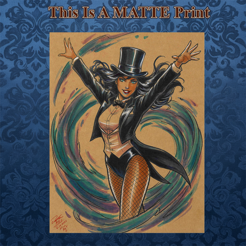Zatanna Art Illustration Hard Signed 8.5x11in Fine Art PRINT