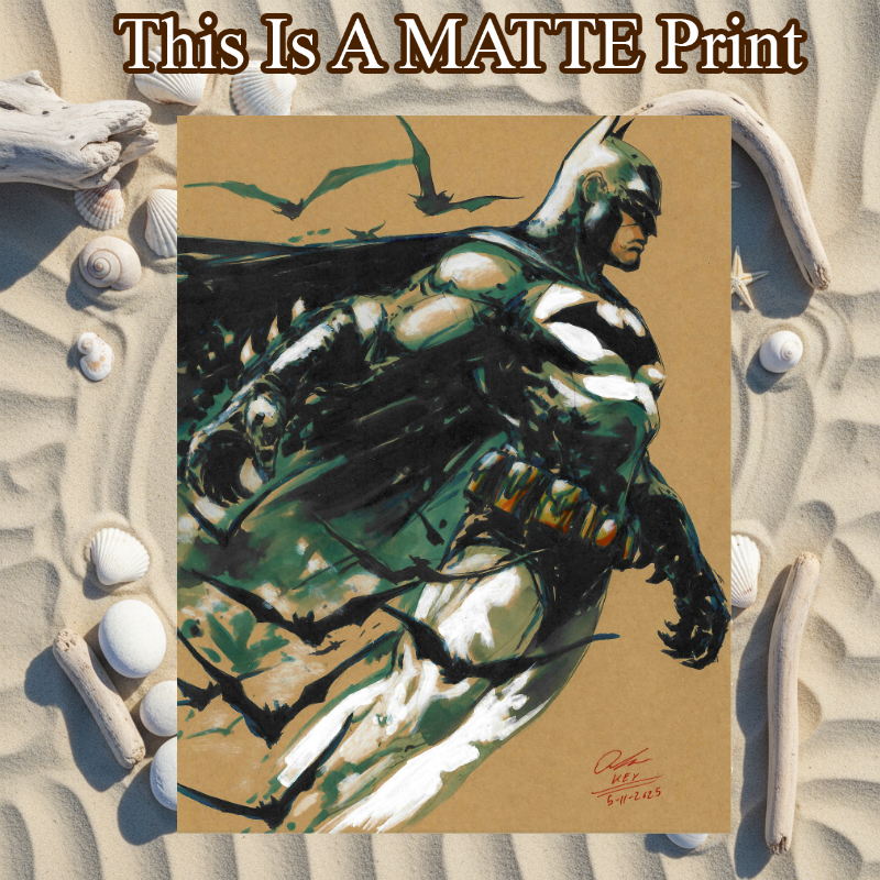 Batman Art Illustration Hard Signed 8.5x11in Fine Art PRINT