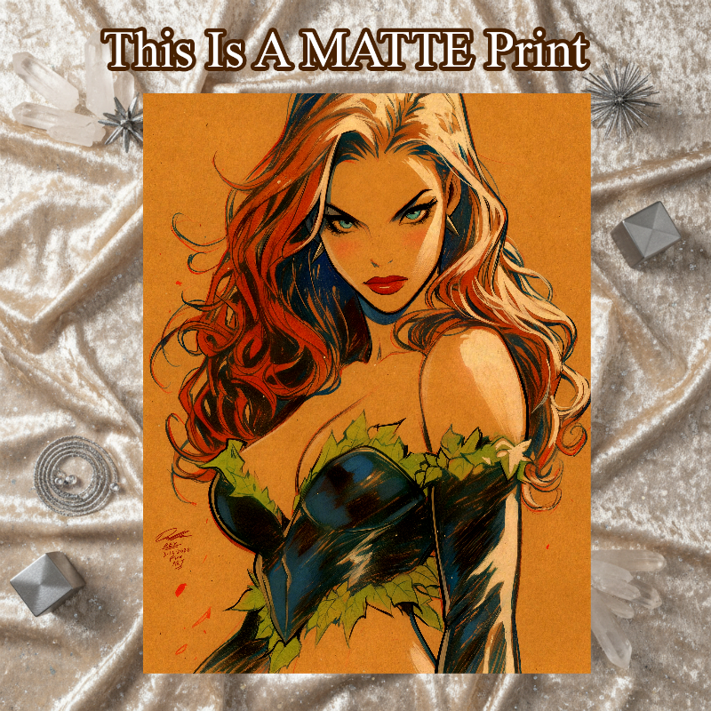 Poison Ivy Art Illustration Hard Signed 8.5x11in Fine Art PRINT