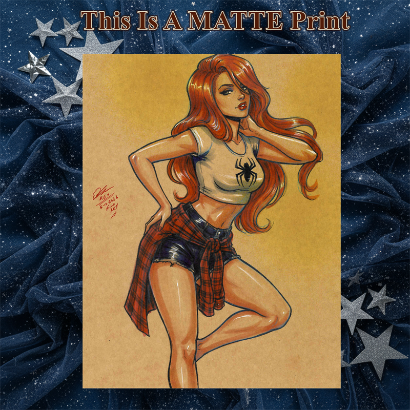 Mary Jane Art Illustration Hard Signed 8.5x11in Fine Art PRINT