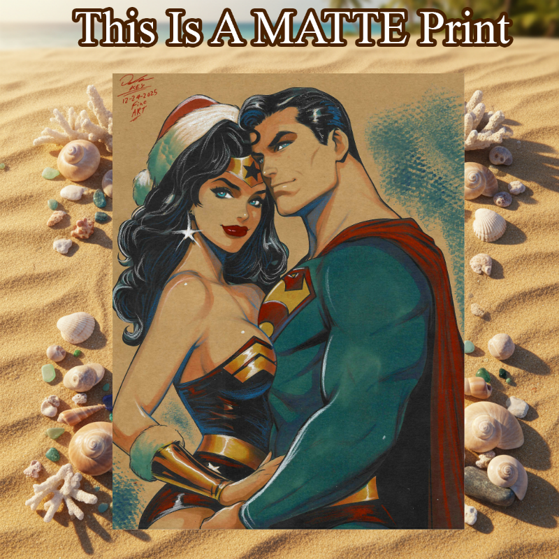 Superman Art Illustration Hard Signed 8.5x11in Fine Art PRINT
