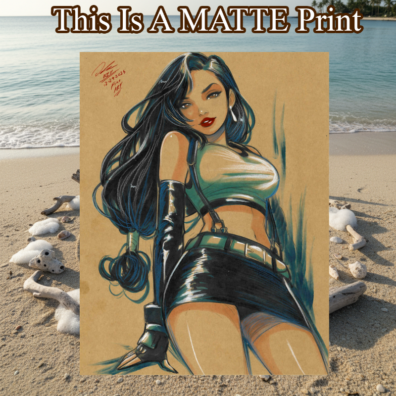 Tifa Lockhart Art Illustration Hard Signed 8.5x11in Fine Art PRINT