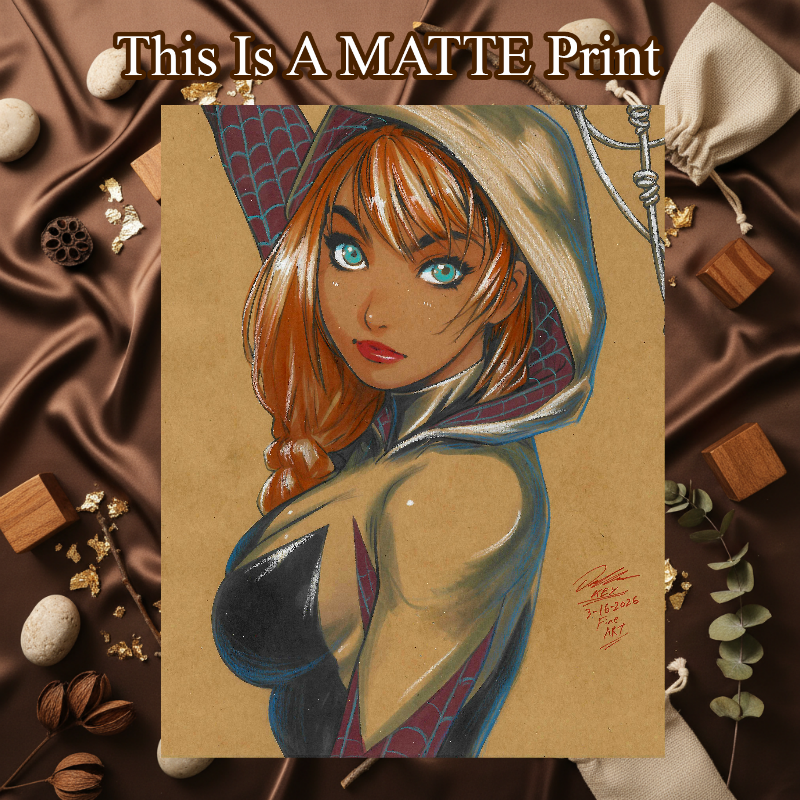 Gwen Stacy Art Illustration Hard Signed 8.5x11in Fine Art PRINT