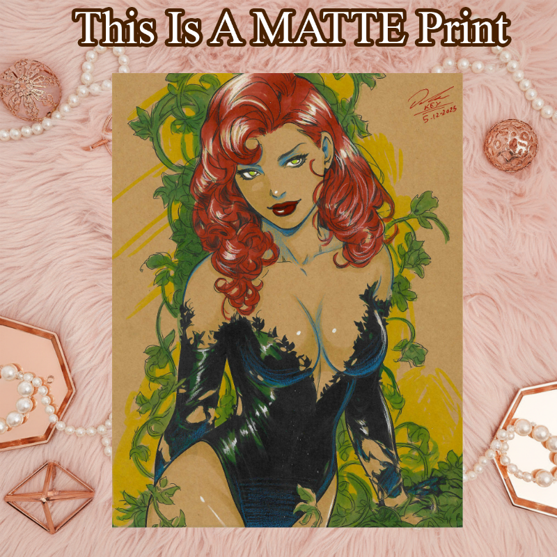 Poison Ivy Art Illustration Hard Signed 8.5x11in Fine Art PRINT
