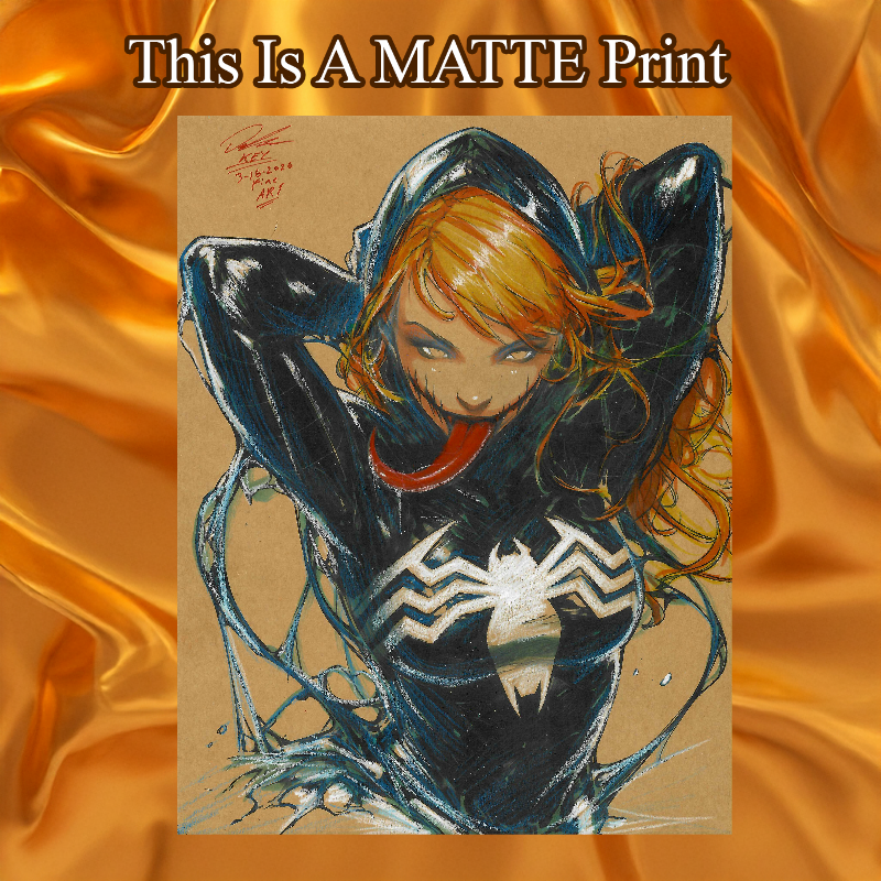 Gwen X Venom Art Illustration Hard Signed 8.5x11in Fine Art PRINT