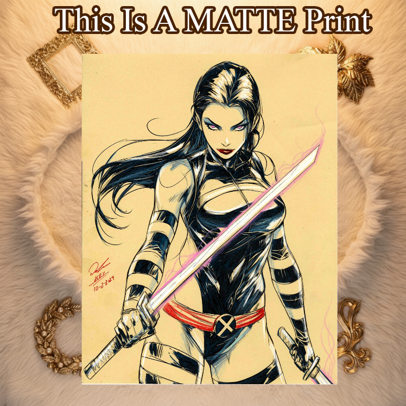 Psylocke Art Illustration Hard Signed 8.5x11in Fine Art PRINT