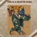 Harley Quinn Art Illustration Hard Signed 8.5x11in Fine Art PRINT