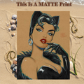 Catwoman Art Illustration Hard Signed 8.5x11in Fine Art PRINT