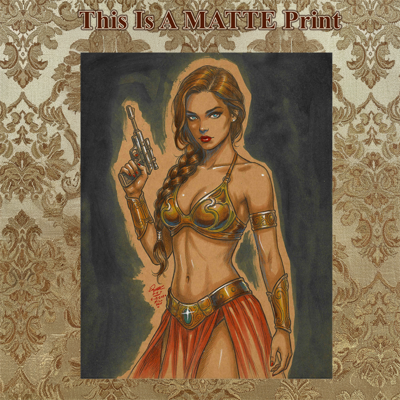 Princess Leia Art Illustration Hard Signed 8.5x11in Fine Art PRINT