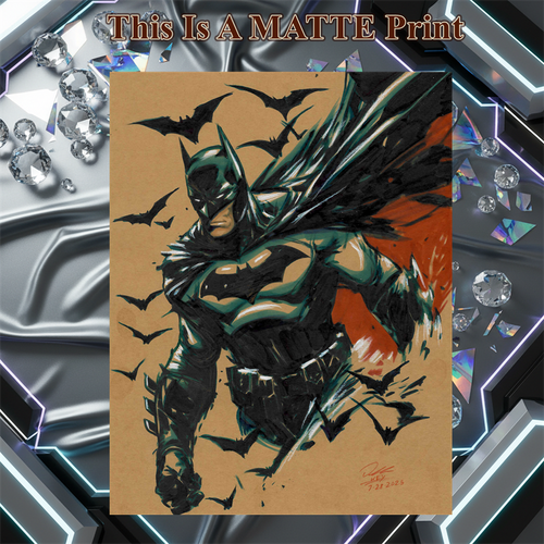 Batman Art Illustration Hard Signed 8.5x11in Fine Art PRINT