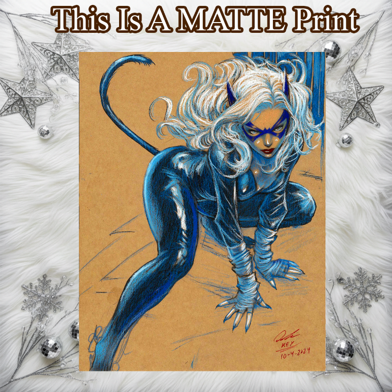 Black Cat Art Illustration Hard Signed 8.5x11in Fine Art PRINT