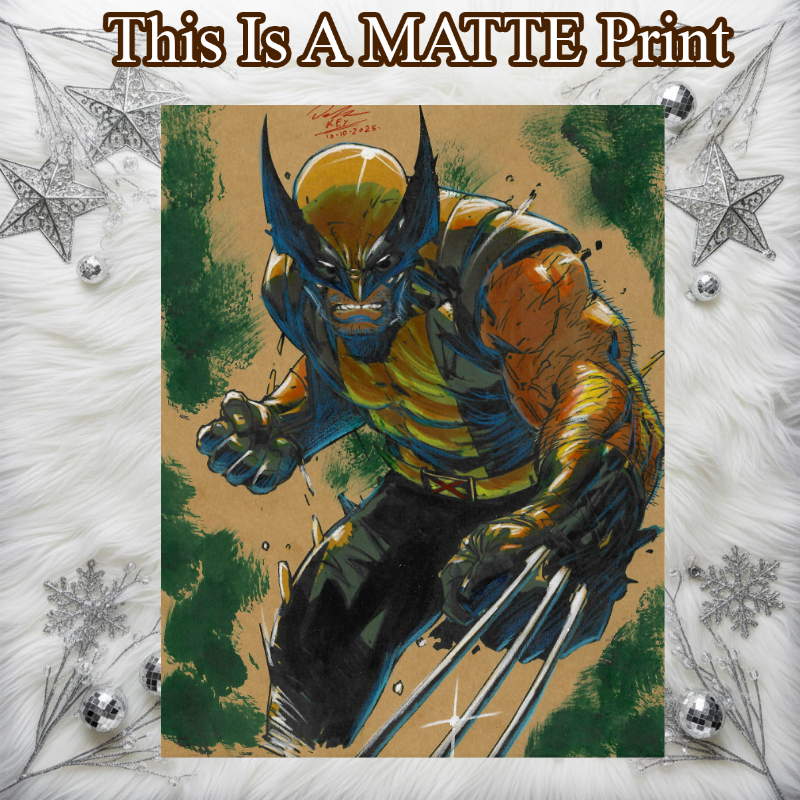 Wolverine Art Illustration Hard Signed 8.5x11in Fine Art PRINT