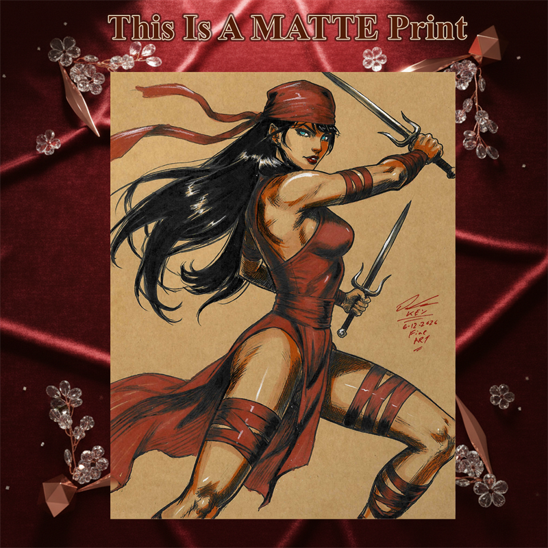 Elektra Art Illustration Hard Signed 8.5x11in Fine Art PRINT