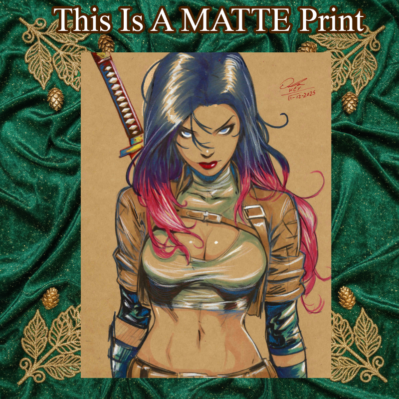 Psylocke Art Illustration Hard Signed 8.5x11in Fine Art PRINT