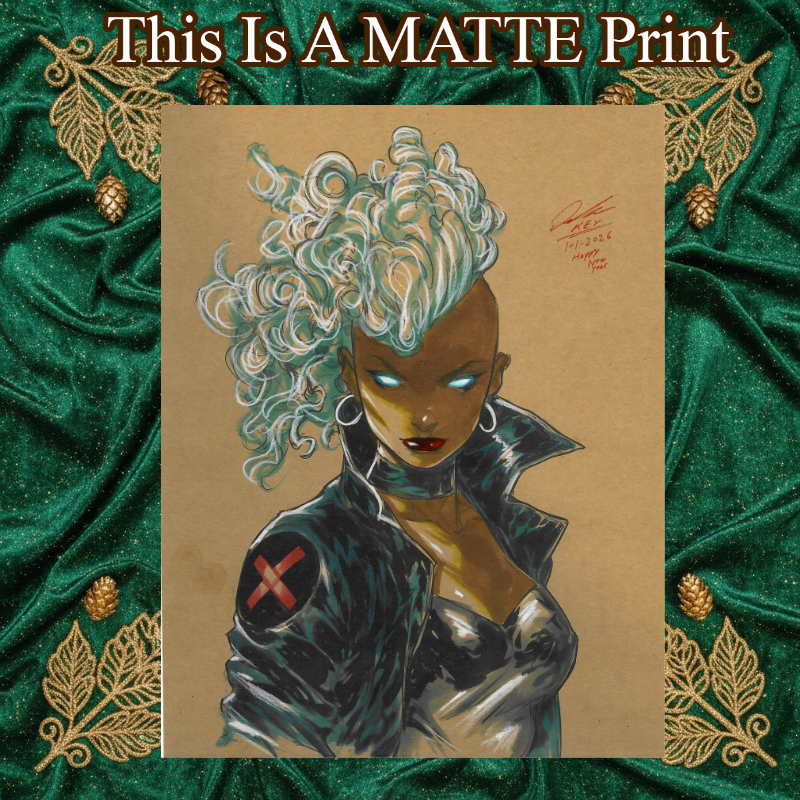 Storm Art Illustration Hard Signed 8.5x11in Fine Art PRINT